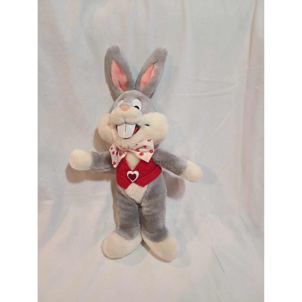 Vintage 1971 Warner Bros Mighty Star Bugs Bunny Heart Bow Tie and Vest Plush